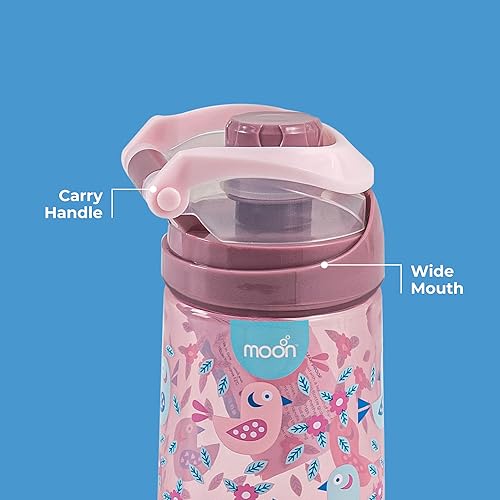 The Moon Brand Kids Water Bottle Portable 410ml for Indoor & Outdoor Activities: TravelPicnicsHikingschoolsports Spill ProofBreak ResistantBPA Free Dishwasher Safe, OdorFree ? Blue