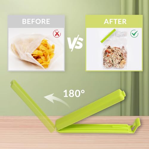 Wosyoodo 40 Pcs Food Clips, 2 Sizes & 5 Colours Bag Clips for Food Storage, Reusable Food Bag Clips, Food Bag Clips for Food Storage, Bag Clips Food Bags Freezer Bag Clips for Nacks, Food, Sandwich