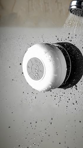 Waterproof Bluetooth Shower Speaker with Built-in Mic, Easy Controls & Suction Cup Mount - Pool & Bath Sound Solution