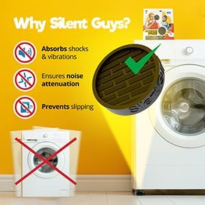 Silent Guys Matte Black Anti Vibration Pads for Washing Machine 4 pcs Anti Vibration Mat Washing Machine Mat Anti Vibration Pads for Washer Vibration Pad Rubber Mat for Washer and Dryer Washing