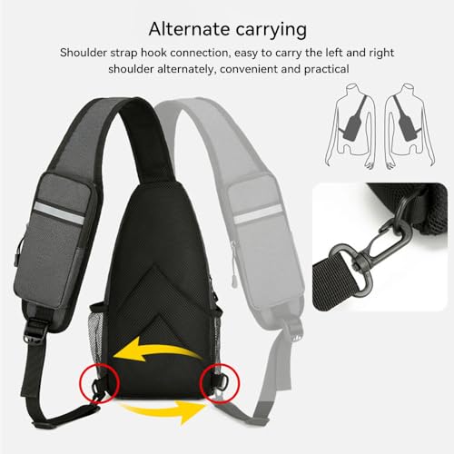 JZS Sling Bag for Women Men:Small Crossbody Sling Backpack - Mini Shoulder Bag Anti Thief Chest Bag for Hiking