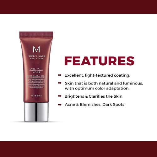 Missha M Perfect Cover Bb Cream Spf42/Pa+++, No. 25/Warm Beige, 20Ml