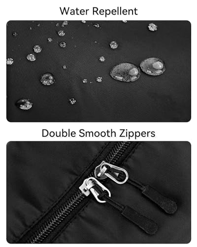 WVHTHVW Small Sling Crossbody Bag for Women Men, Mini Crescent Bag with Adjustable Strap, 2 Zippers Lightweight Nylon Shoulder Bag (Black)