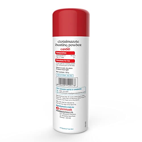 Candid Dusting Powder | Expert Skin Solution |Doctor's Prescribed No.1 Brand | Prevents Sweat Rash, Itching, Fungal Infection & Skin Irritation | Anti-fungal Powder | Clotrimazole | 60g | Pack of 10