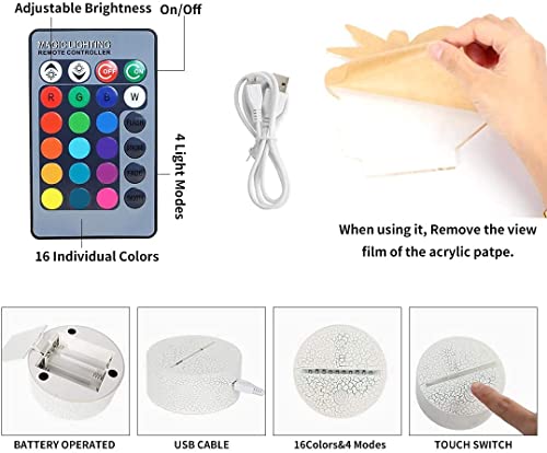 Football 3D Illusion Lamp, Football Gifts for Boys Girls, 3D Night Light with 16 Colors Change Remote Control Decorative Desk Lamp Creative Birthday Christmas Gift Sports Fans Toys (Football 1)