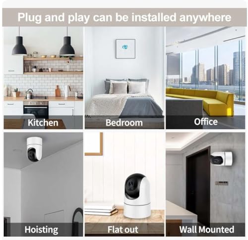 Eazyliv Tuya Wi-Fi Wireless Camera,1080P Indoor Security Camera for Pet/Elderly/Dog/Baby Monitor, HD & 360° Pan, IR Night Vision, 2-Way Audio, Motion Detection, Alerts & Allow Multi-Users Sharing