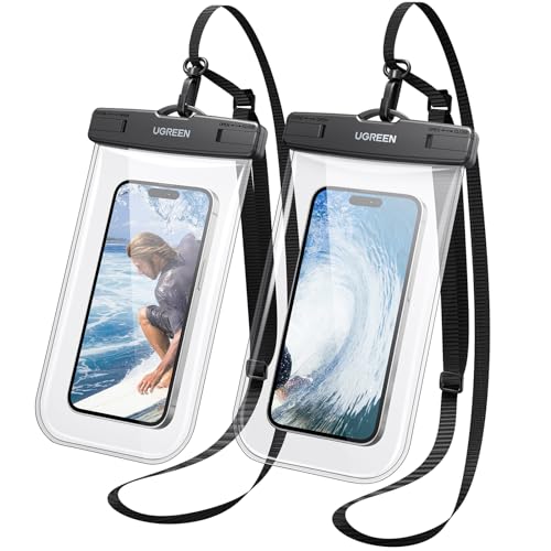 UGREEN Waterproof Phone Case, IPX8 Certified 30M Waterproof Phone Pouch Cellphone Dry Bag Case Fit for up to 7.2'' Compatible with iPhone 16/15/14/13 Series, S24 S25 Ultra 2 Pack
