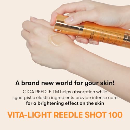 VT Cosmetics Vita-Light Reedle Shot 100 | Serum with Vitamin C Capsules, Vitamin E, Hydrating Care, Korean Skincare for Sensitive Skin 1.69Fl Oz(50ml)