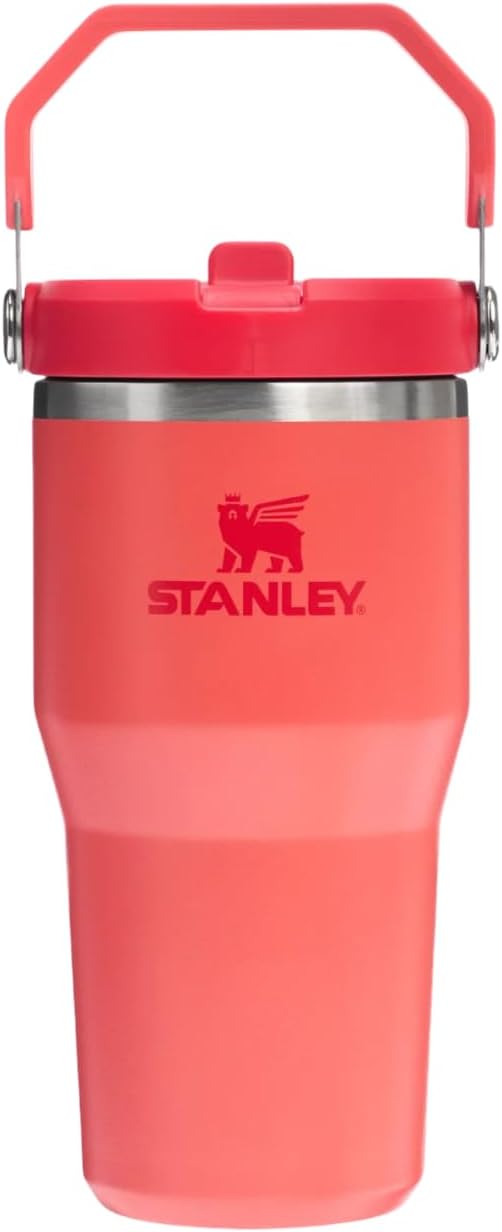 Ice Flow GO 600ml/20oz Flip Straw Wtr Btl Hot Coral