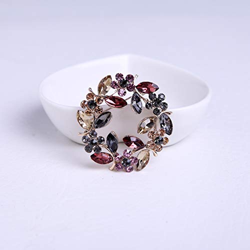 Colours Crystal Brooch Pins Rhinestone Brooches Jewelry Gift for Women Girls