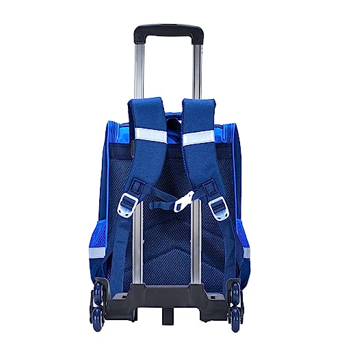 Eazy Kids Dinosaur School Bag wt Trolley - Blue
