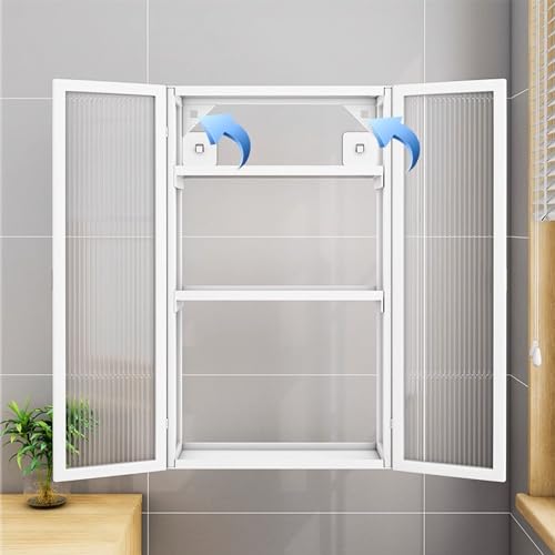 U-HOOME Wall Mounted Bathroom Storage Cabinet Shelf,Large Cosmetic Makeup Organizer Display,Toilet Shower Shampoo Kitchen Storage Organizer for Bedroom,Bathroom (3 Tier-40cm-white)
