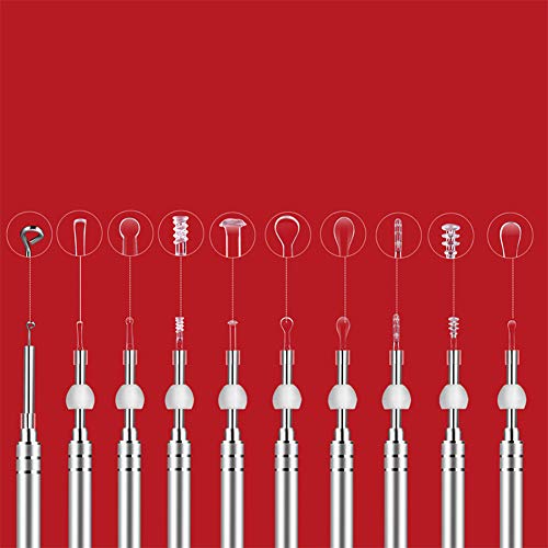 YYS SPY 22PCS Ear Pick Kit for Any 3.9MM LED Lights Otoscope, Earwax Removal Ear Spoon Fittings for 0.15" Wireless Otoscope Accessories Replacement Set