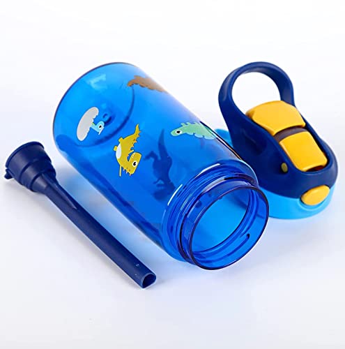 TEME Kids Water Bottle| 14oz Water Bottle Toddler Cup| Leakproof, Drinking Bottle for School,Travel & Picnic (Blue)