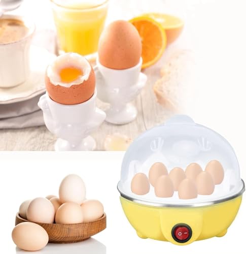 ECVV Multi-functional Electric Eggs Boiler Cooker Steamer Home Kitchen Use | 7 Egg Capacity Multifunction Electric Boiled Egg Maker Food Steamer | Random Color |