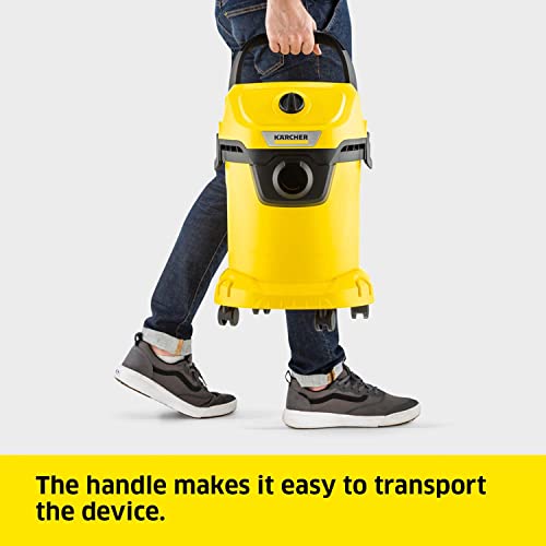 Kärcher WD3 Wet & Dry Vacuum Cleaner, 17 Liter Container, Multi-Purpose Home Cleaning, Powerful Suction, Versatile Accessories, Yellow