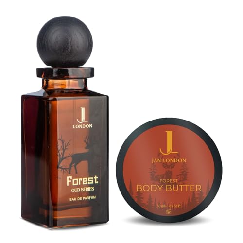 JAN LONDON Forest Gift Set ??Soothing hydration with Forest Body Butter and long-lasting luxury with Forest Perfume, a unisex Eau De Parfum for an unforgettable fragrance experience.