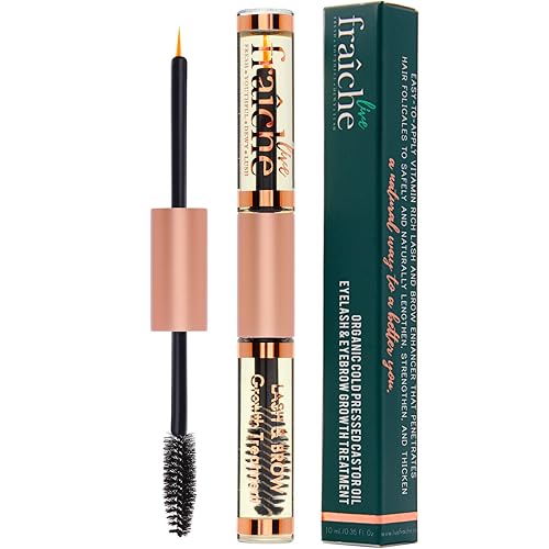 Live Fraiche USDA Organic Castor Oil for Eyelashes and Eyebrows - Cold Pressed Castor Oil Eyelash Growth Serum.