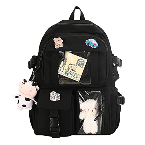 Cute Laptop Backpack School Bags for Girls 14-16, Kawaii Students Bag 15.6 Inch College Backpacks Travel Daypack Casual Rucksack Large Bookbags