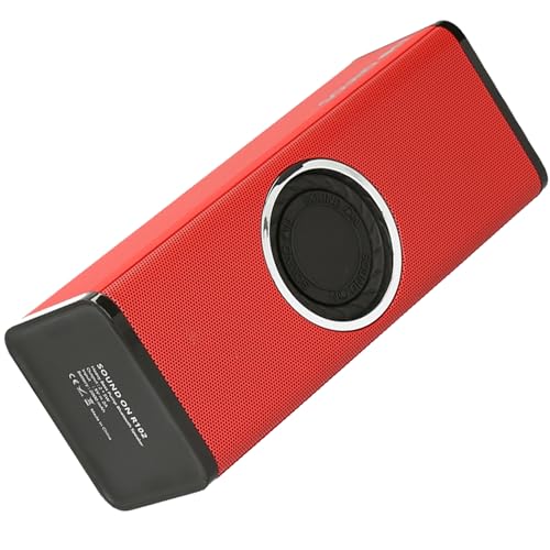 SOUND ON Portable Bluetooth Speakers - Deep Bass, Waterproof & Dustproof, 5 Hrs Playtime, Stereo Sound, Built-in Mic, USB-C Charging, Wireless Speakers for Home, Outdoor, Party, Beach & Travel - Red