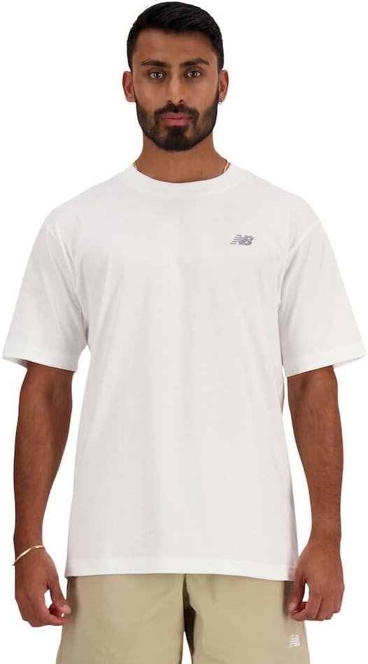 New Balance mens Sport Essentials Cotton T-shirt Shirt - WHITE