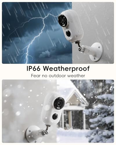 ZUMIMALL 2K Solar Camera Security Outdoor, Solar Powered Battery Operated Wireless FHD Outside Surveillance Camera for Home Security, Night Vision, PIR Motion Detection, IP66 Waterproof, 2.4G WiFi