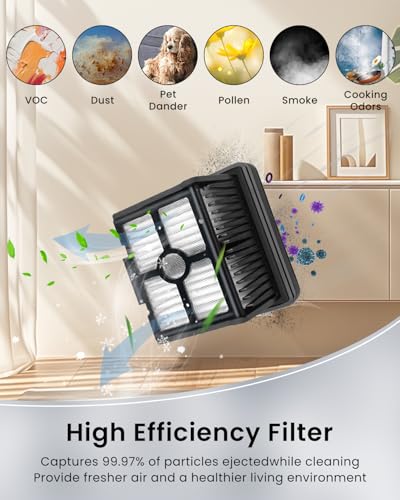 (5 Pieces) Replacement Vacuum Filters Roller Brushes Compatible with Dreame H12 Pro, H12 Dual Wet Dry Vacuum Cleaner Accessories Kit Include 2 Brush Rollers, 3 HEPA Filters Easy Clean