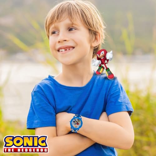 Accutime SNC4028AZ Sonic The Hedgehog LCD Display Quartz Watch for Kids, 36.5 mm Diameter, Blue