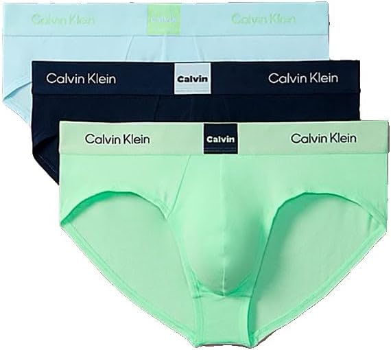 mens Hip Brief 3pk Lv00nb4475 Underwear Bottoms Multi - PATINA GREEN/SHORELINE/AIRY BLUE