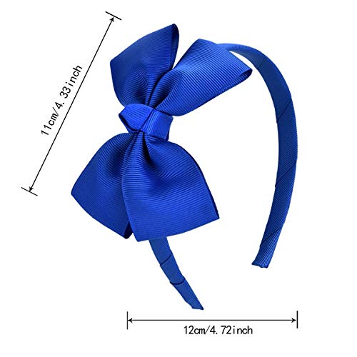Vamotto 8 Pieces Bow Tie Headband Bow Tie Hairband for Girls,Head Wraps Grosgrain Ribbon Hair Band Hair Accessories for 3-12 Year Girls Favors and Party, 8 Colors