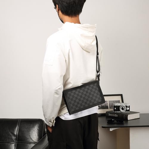 ZEKAROUL Men's Retro Backpack, Simple and Stylish Large Capacity Crossbody Bag for Travel and Business Trips Black