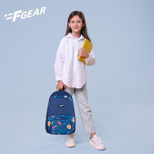 F Gear Chinook NBlue Planets 21L, Casual Backpack|School Backpack|Tuition Bag|Primary School bag For Girls Boys|Bottle Holder Easy Access Pocket, Padded Back & Shoulder Straps|Lightweight College Bag