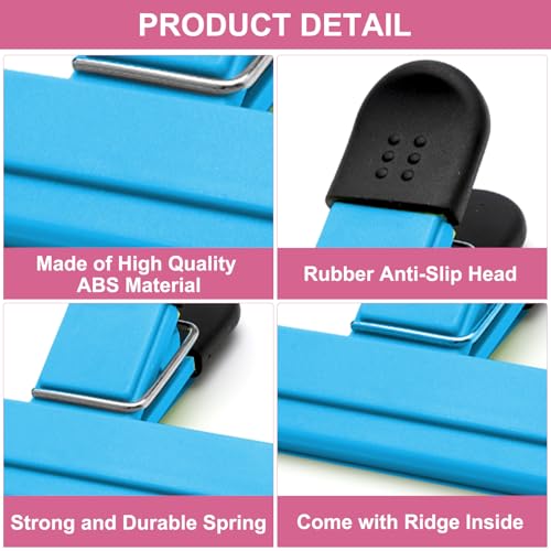 12 Pcs Food Clips, 2 Sizes Food Bag Clips for Food Storage, Reusable Food Clips Bag Sealing Clips, Freezer Bag Clips Air Tight Seal Grip Plastic Clips for Snacks Coffee Cereals Home Kitchen 4 Color
