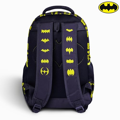 TRUCARE Batman 18 Inch Kids School Bag - Ergonomic Backpack Lightweight, Durable, Students 6+ - Perfect for Travel & School,For Boys