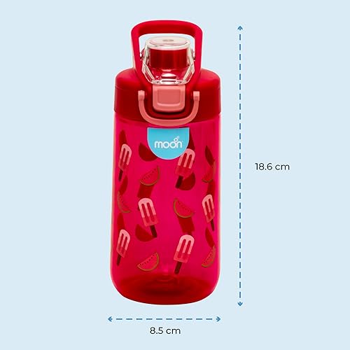 The Moon Brand Kids Tritan Water Bottle Portable 630ml for Indoor & Outdoor Activities: TravelPicnicsHikingBikingCamping Spill ProofBreak ResistantBPA Free , OdorFree Perfect Gift - Pink