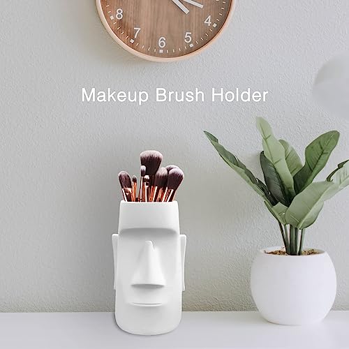 Azonee Simple Modern Style Pencil Holder With Glasses Holder - Multifunctional Makeup Brush Organizer for Office Desk/Dressing Table Decor