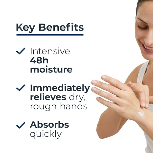 Eucerin UreaRepair Plus 5% Urea Hand Cream with Ceramides, Daily Moisture, Suitable for Mature & Diabetic, Instant 48-Hour Relief for Dry & Rough Skin, 75ml