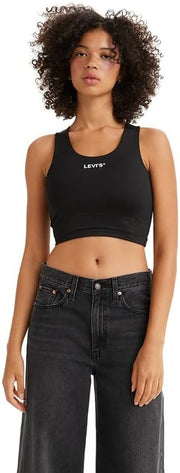 Womens Graphic Racer Half Tank T-Shirt - Blacks