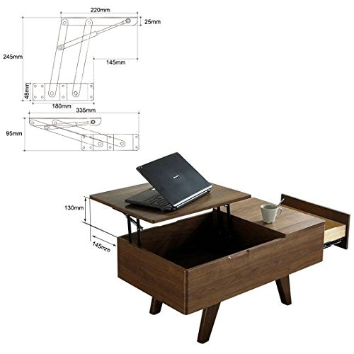 MSOBAIW 1 Pair Lift Up Top Coffee Table Mechanism Spring Hinge Hardware Fitting Table Hinge for Furniture Accessories, Multi-Functional Pneumatic Gas Spring Lift Support for Coffee Table