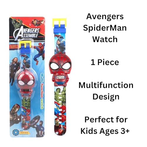 Superhero 3 piece Kids Watch, Kids Digital Watch for Boys Girls, Easy Read Cute Cartoon Wrist Watches Toy, Gift for Holiday, Birthday