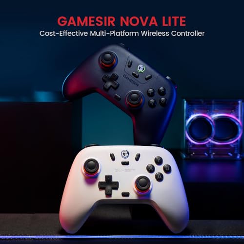 GameSir Nova Lite 2.4g Wireless Controller for Windows PC, iPhone, Android, Switch & Steam Deck, Bluetooth Controller Gamepad with Hall Effect Trigger,Turbo,Rumble Vibration (Nova Lite Purple)