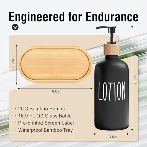 MOMEEMO Soap Dispenser Bathroom Set with Hand Soap & Lotion Dispenser, Suitable for Farmhouse Bathroom Decor, Black and White