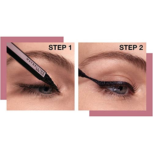 Maybelline New York Liquid Eyeliner, Brush Tip, Long-Lasting and Waterproof, Matte Finish, Hyper Easy Liner, Black