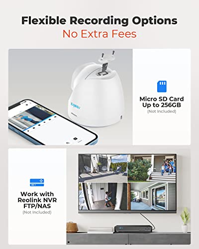 Reolink 4K Ultra HD PoE Security Camera with Human/Vehicle Detection, Outdoor IP67 Waterproof, Time Lapse, Audio Recording, 256GB Micro SD Storage for 24/7 Recording(not Included), RLC-820A