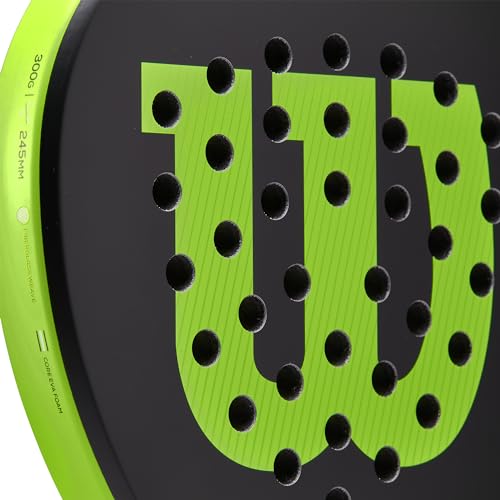 Wilson Padel Racket Blade Junior v2, Fibreglass, 300 g, Head Size: 439 cm?, Black/Neon Green