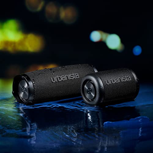 Urbanista Nashville Wireless Bluetooth Speaker, Portable Speaker Waterproof IPX7 Rating, 18H Playtime, Button Controls, Bluetooth 5.2 Dual Pairing, Loud Speaker Stereo Sound, Outdoor Speakers, Black