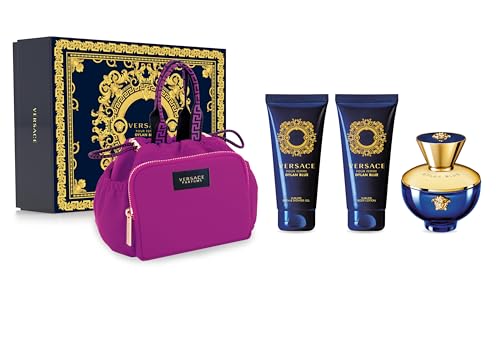 Versace Dylan Pour Femme Natural EDP Spray, Body Lotion and Shower Gel 3-Piece Gift Set, Blue