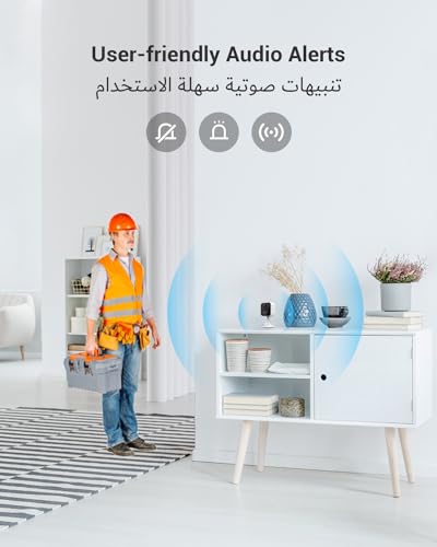 EZVIZ H1C CCTV Camera for Home, 1080p WiFi Security Camera, Baby Monitor Mini Camera with Night Vision, Two Way Talk, Sleep Mode, Sounds Alert, Magnetic Base, Motion Detection, Supports MicroSD Card