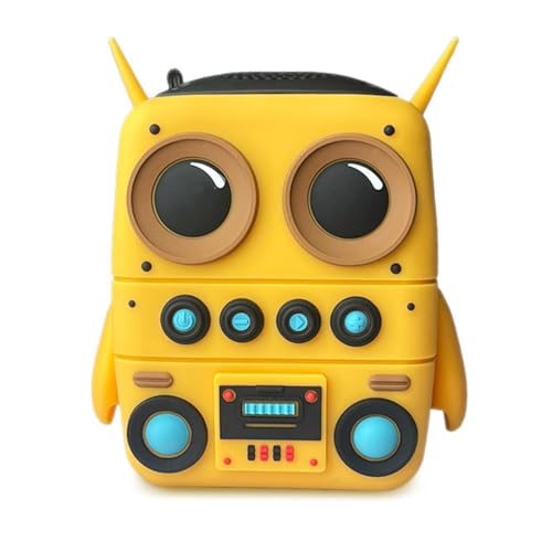 Cartoon Mini Bluetooth Speaker, Small Bluetooth 5.0 Speaker IP65 Wireless Bluetooth Mini Speaker Cute Robot Portable Wireless Speaker Miniature Wireless Robot Speaker for Home Camping Beach Outdoor