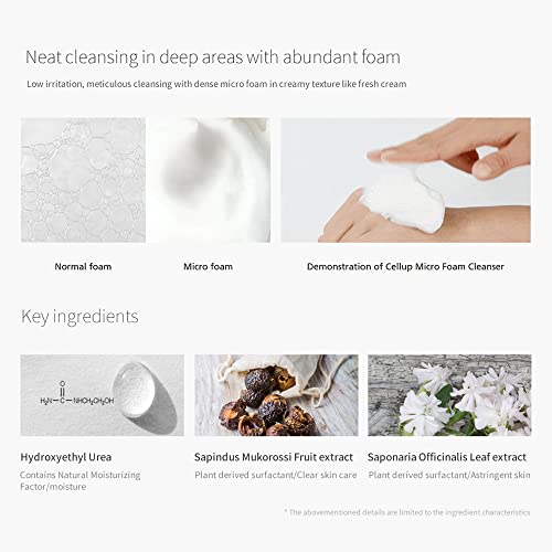 [LAGOM] CELLUP MICRO FOAM CLEANSER, 120ml-4.05fl.oz., Deep-cleansing, Fine-dust Cleansing, Residue Free, Hydrating Cleanser